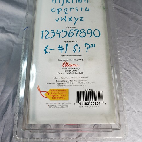Sizzix Sizzlits Azure Alphabet Die Set 35 & Case Letters Numbers Symbols Sealed - Picture 6 of 6