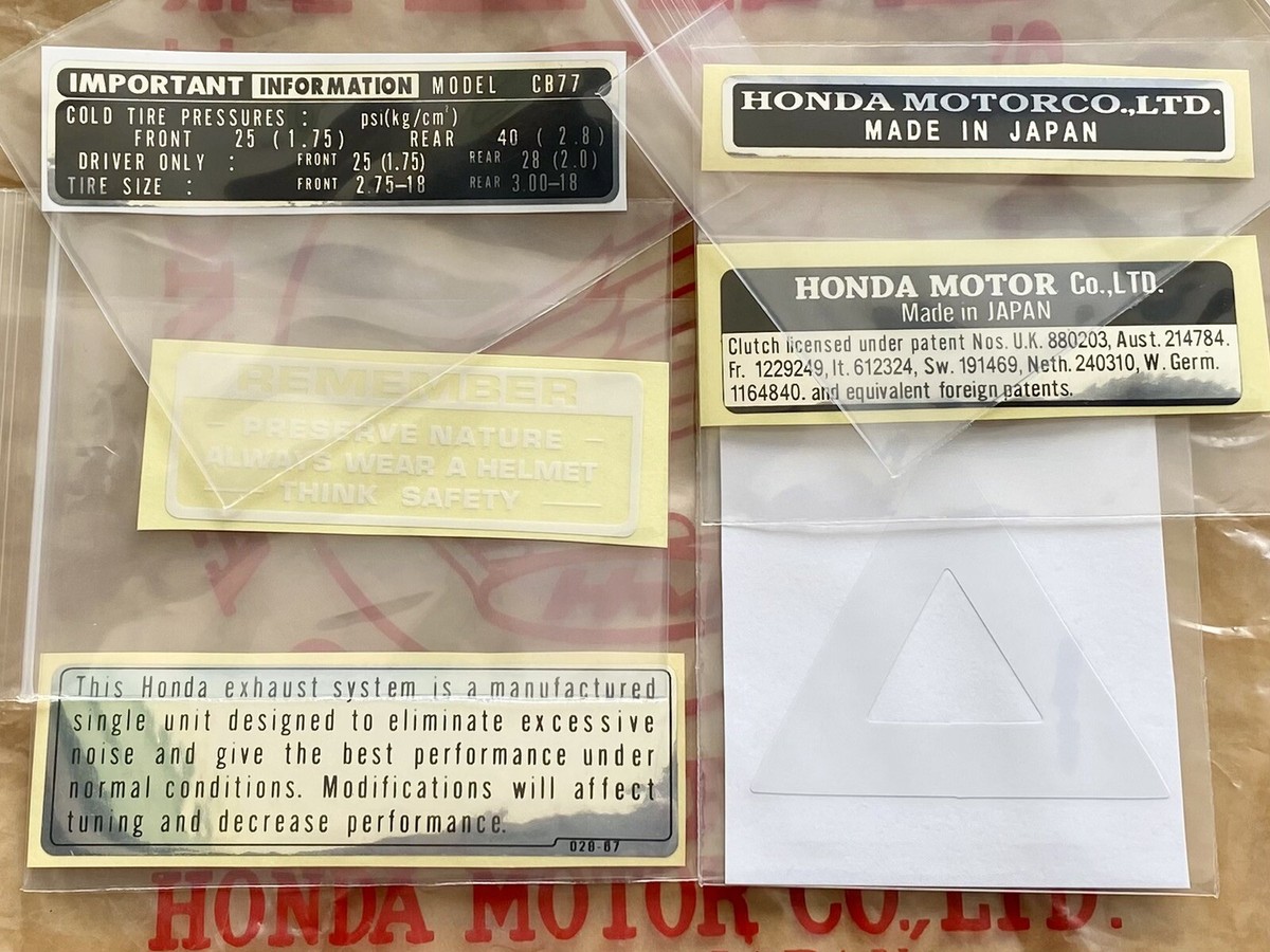HONDA 305 SUPER HAWK CB77 DECAL STICKER MARK CAUTION SET | eBay