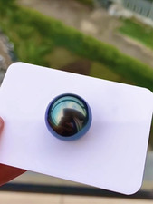 Gorgeous Huge AAAAA 11-12mm south sea Round Black Green loose pearl undrilled