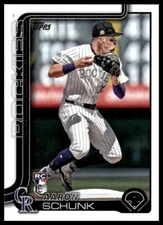 2025 Topps Series 1 Aaron Schunk RC #196 Colorado Rockies Rookie