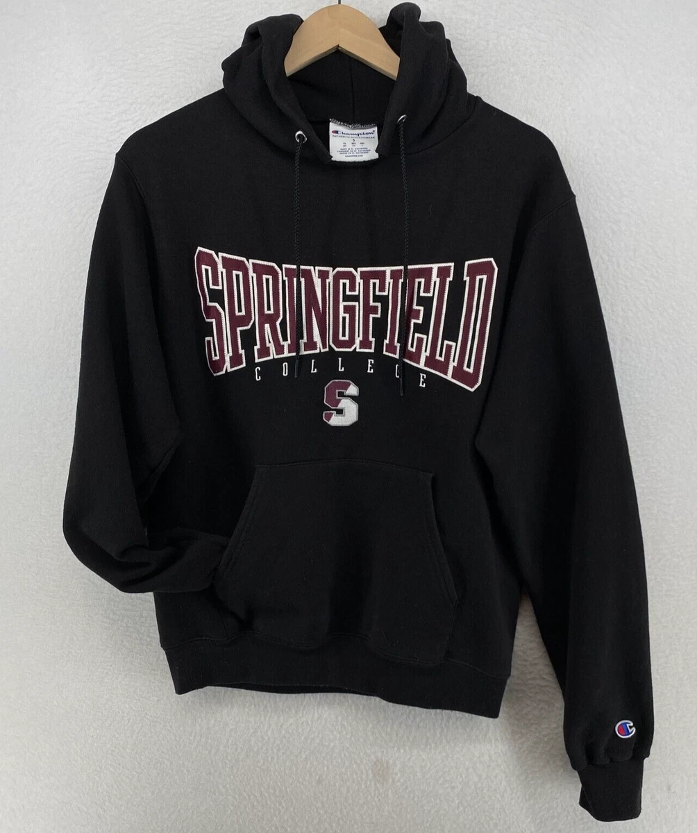 SPRINGFIELD COLLEGE Hoodie Mens S CHAMPION PRIDE Pullover Sweatshirt Black