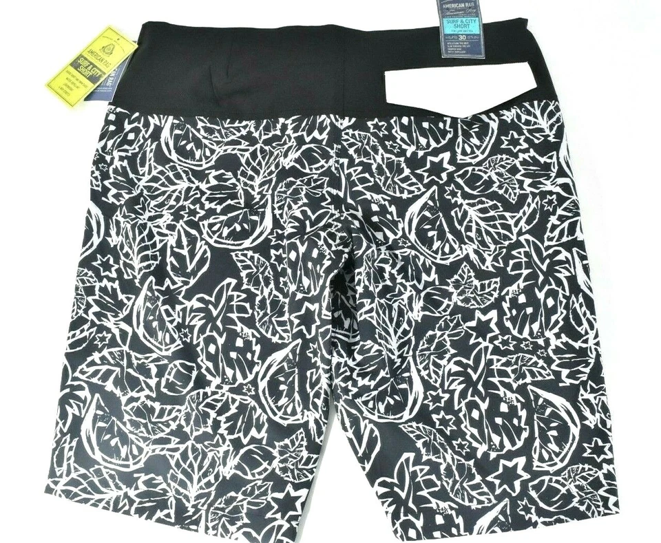 Pantalones Cortos de Tabla American Rag Para Hombres Negros 31 Nuevos Surf City Board y Baúl de Natación Playa Foto 2 de 4