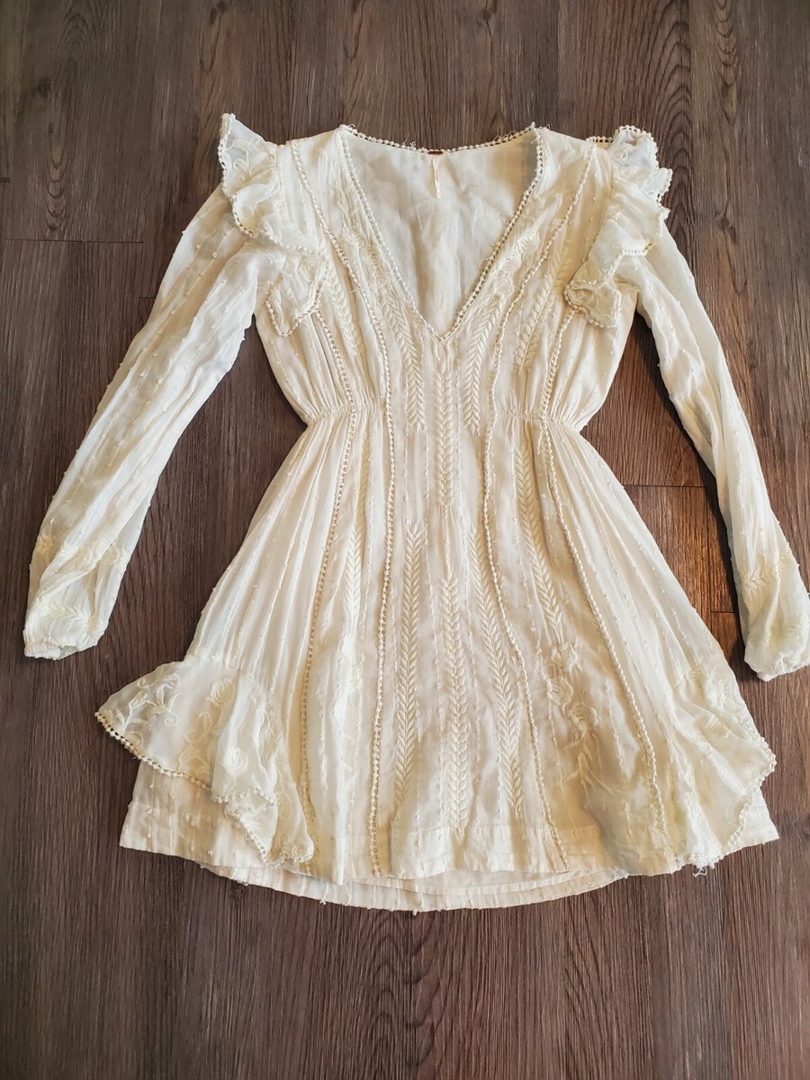 Free People long sleeve lace dress - white - 0 Free People long sleeve lace dress - white - 0