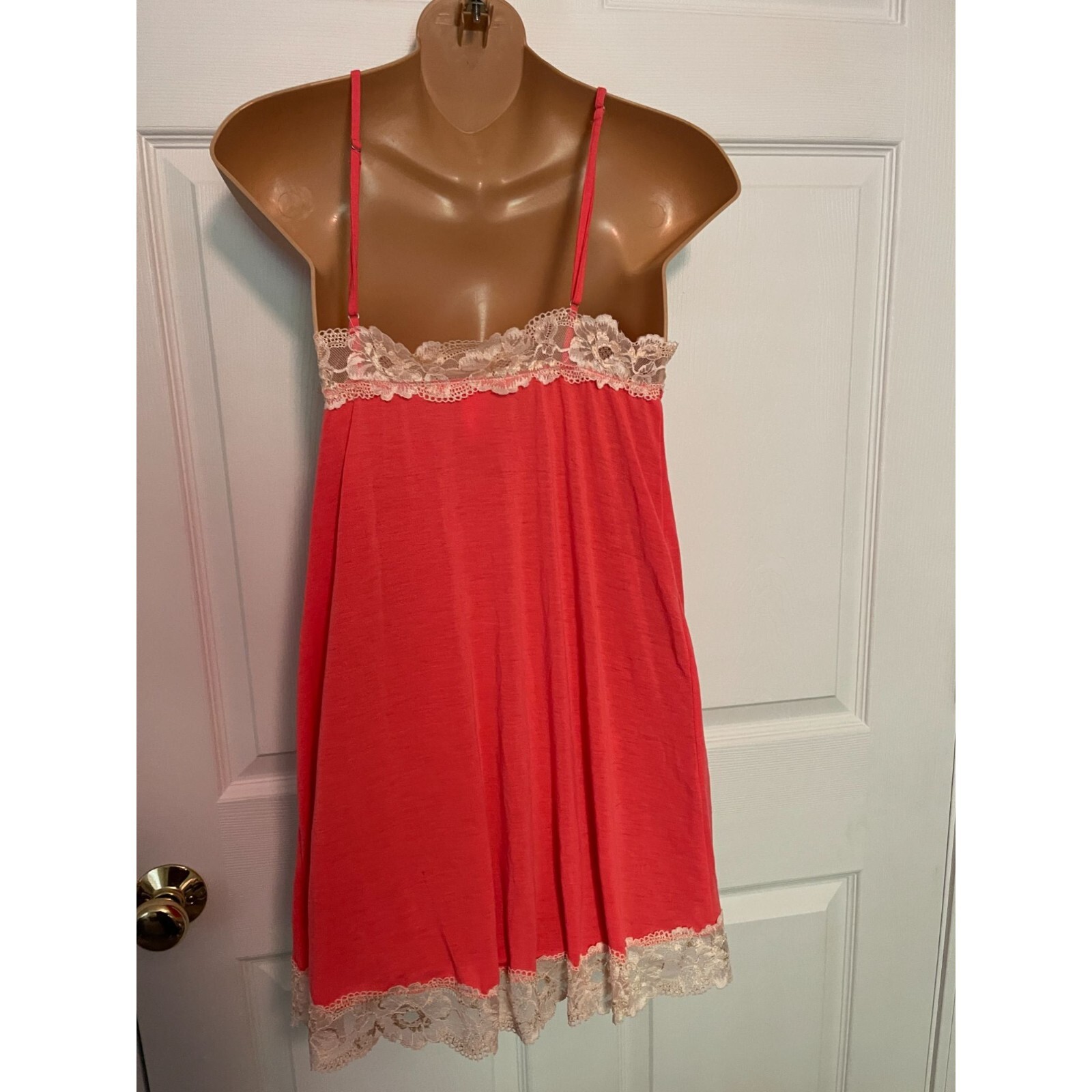 Combinaison Lingerie Velours Et Dentelle Nylon - Babydoll Nuisette Taille M - Doré/Maron - Neuf Sans étiquettes