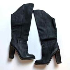 Vera Wang Made In Italy Black Leather Tall Boot 10