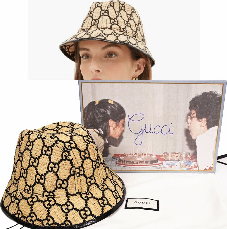 GG embroidered cotton bucket hat in White Undefined