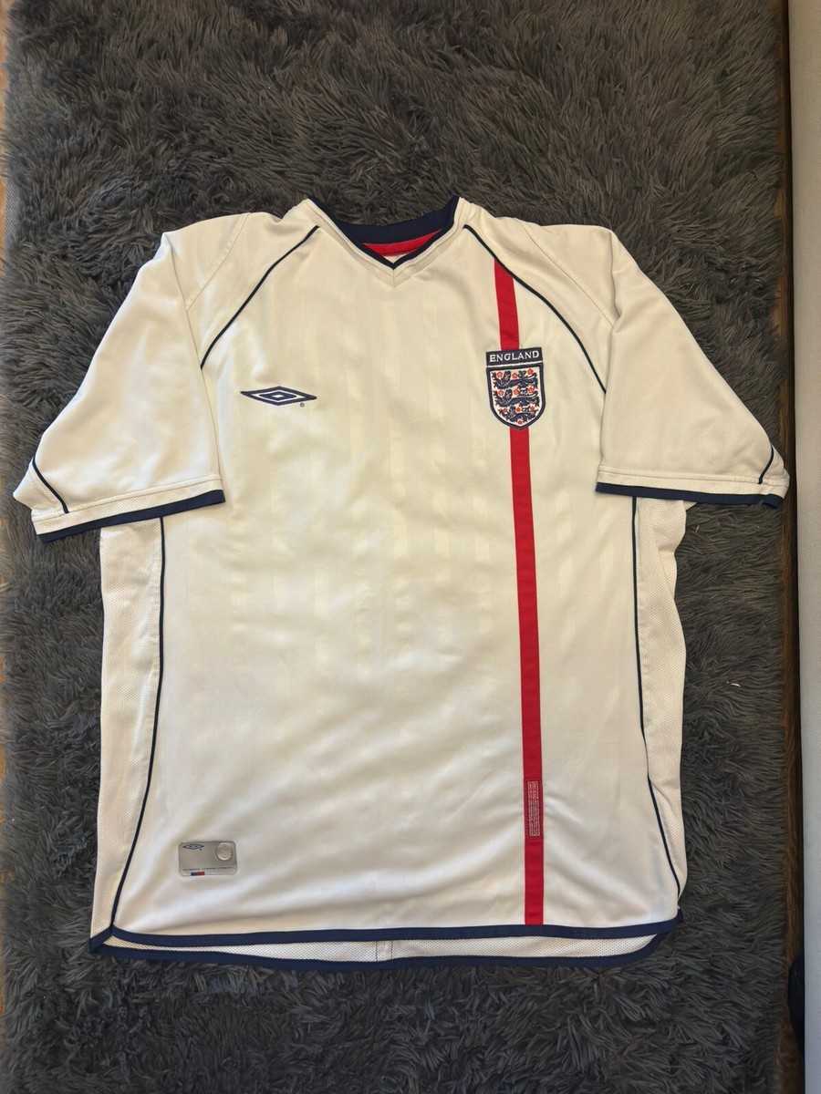 England Football Shirt Extra Large White Home Kit Umbro 2001 2002