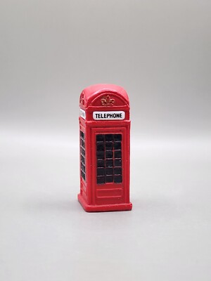 Christmas Village Accessories Telephone Booth Red Resin Pay Phone Booth Decor