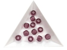 Czech Glass LARGE HOLE Faceted Beads 8mm 8x6.5mm Amethyst, 12 pieces, P586