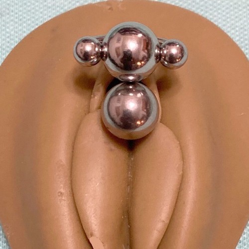 MAXIMUM PLEASURE Surgical Steel 2x10mm Balls REVERSIBLE 14g VCH Barbell. - Picture 13 of 14
