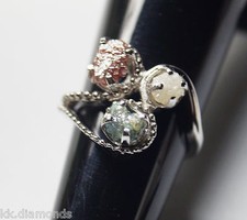 1.68 cts nautral blue White Raw Diamond Ring Red rough uncut diamond silver ring