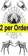 2 Death Spider Temporary Fake Tattoos Waterproof Halloween Prison Art Transfers