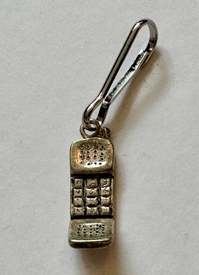 Cell phone SP Charm clip on  1'' zipper pull coat purse keychain key ring