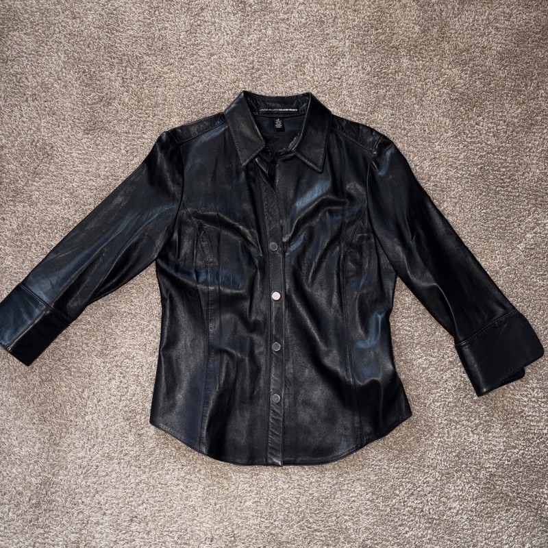 VTG Linda Allard Ellen Tracy 100% Leather Jacket Size 8