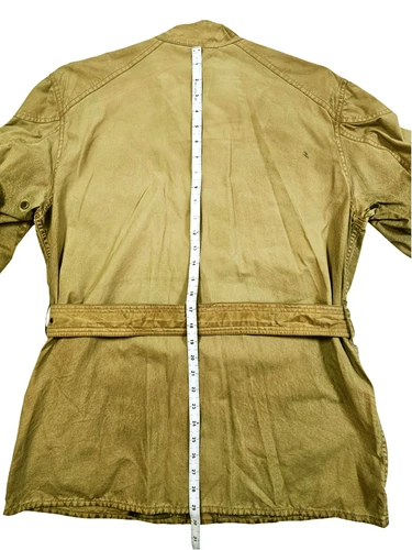 HOT VTG Men BELSTAFF TRAILMASTER BIKER PARKA BELTED KHAKI WAXED Jacket L (Fit M) image 21