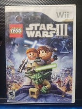 Lego Star Wars 3 The Clone Wars Nintendo Wii, MM, Tested No Manual Damaged Cover
