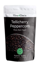 Viva Doria Tellicherry Peppercorn, Whole Black Pepper, 6 Ounce Pack of 1