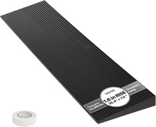 1.6" Rise Cuttable Threshold Ramp for Doorways, 35.4" Wide Natural Rubber Wheelc