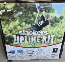 Slackers 70ft Hawk Zip Line Kit w/ Seat Spring Brake 200lb NEW