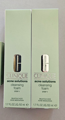 2X Clinique Acne Solutions  Cleansing Foam 1.7 Each NIB