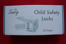 12 PACK OF SUNIRY CHILD SAFETY LOCKS, BABY SAFETY LATCHES, WHITE