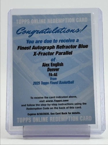 ALEX ENGLISH 2024-25 TOPPS FINEST REFRACTOR BLUE X-FRACTOR A AUTO /99 Q3882