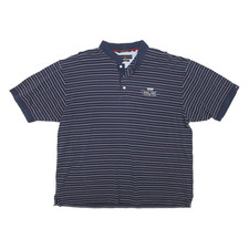 TOMMY HILFIGER Polo Shirt A Maniche Corte A Righe Blu XL In Jersey Di Cotone