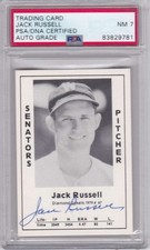 Jack Russell Washington Senators PSA DNA Auto 7 NM Card 1934 All-Star