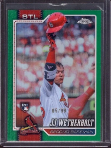 JJ WETHERHOLT 2026 Topps Chrome #119 Green Refractor Image Variation RC #05/99