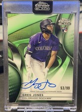 2025 Topps Chrome Black Auto - Greg Jones #CBA-GJ Green Refractor /99 