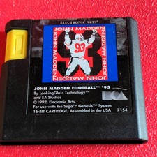 John Madden Football '93 Sega Genesis 16-Bit Cartridge Electronic Arts NTSC