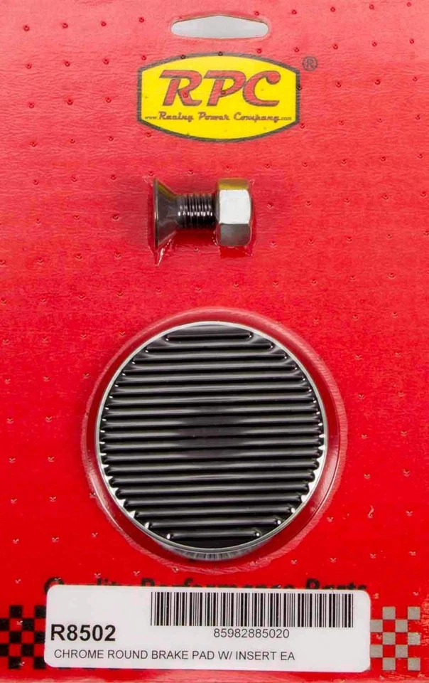 Pedal de freno redondo cromado Racing Power Company R8502 Foto 3 de 4