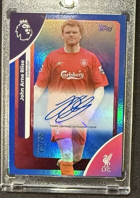 2025 Topps Premier League #AC-JAR John Arne Riise Blue Rainbow Auto #/150