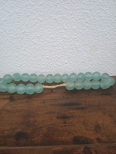 Large Teal blue sea Glass from Ghana chunky Beads