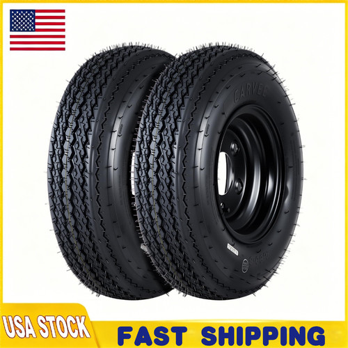 2 Pcs 4.80-8 Trailer Tires with Rims 4.80x8 480-8 6PR Load Range C 4 Lug on 4"