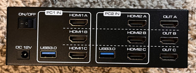 HDMI 2.1 KVM Switch 2x3 3 channel Monitor 8K 60HZ USB 3.0