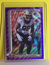 Chase Young 2025 Topps Chrome Football Purple Wave 7/75 New Orleans Saints
