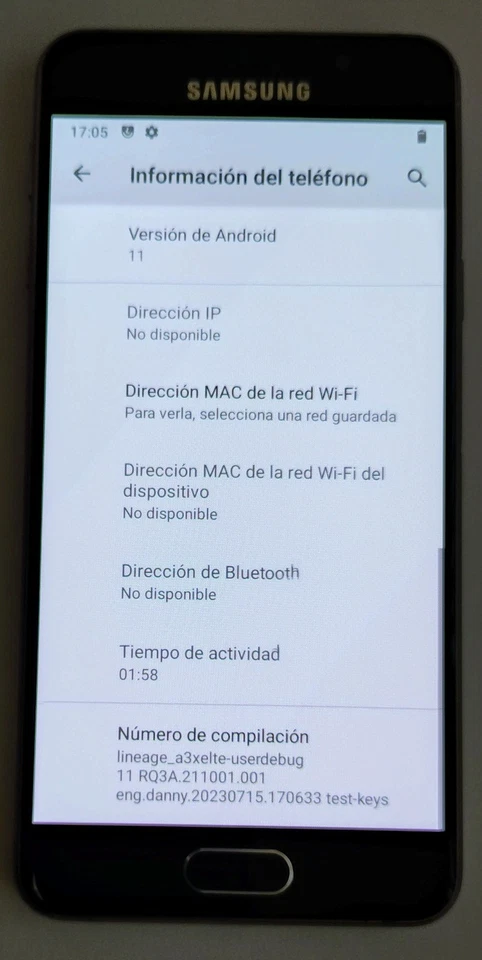 Telefono movil Samsung Galaxy A3 6 4G SM-A310F (Android 11 LineageOS), foto 3 de 3