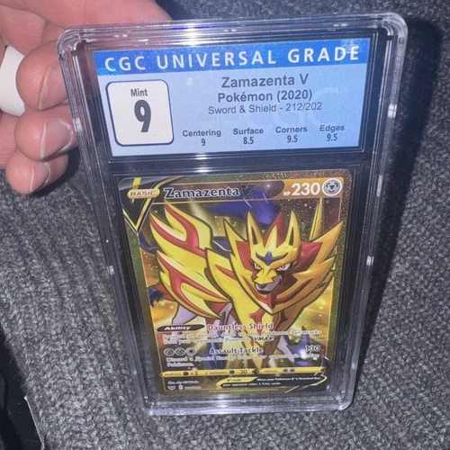 Pokémon TCG Zamazenta V Sword & Shield Base Set 212/202 Holo Secret Rare CGC 9