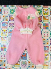 Vintage 90 s Baby Girls Soft Pink Fleece Set Shirt Pants Bear Flowers