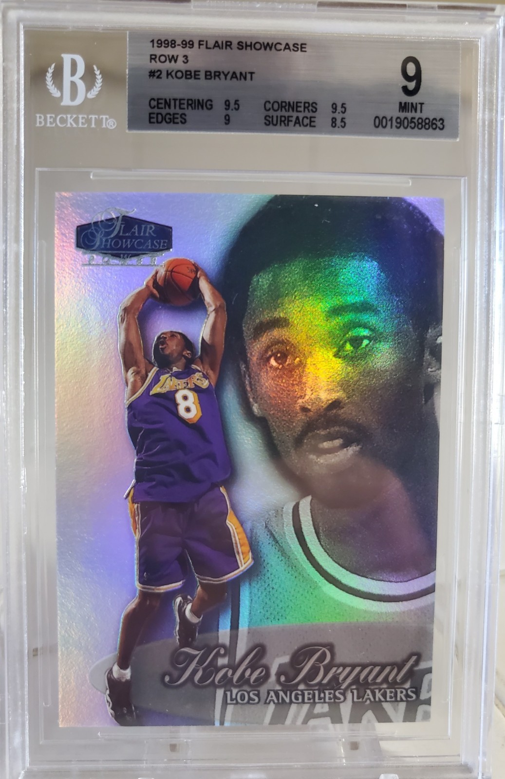 1998-99 Flair Showcase ROW 3 KOBE BRYANT Holo Card PSA 9 #2 LAKERS Holofoil Nice