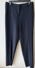 St. John Caviar Black Stretch Knit Trousers Pants Size 10 READ slit leg