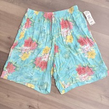 Vintage 90s Rayon Hawaiian Culottes Shorts Baggy High Waist Womens 16 30x9