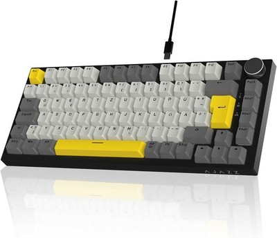 AJAZZ AK820 Wired Mechanical Keyboard, 75% Gaming Keyboard with Volume Control