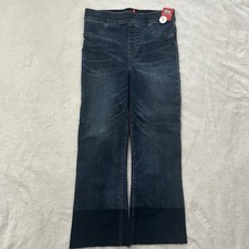 Spanx Jeans Women’s Large Cropped Flare High Rise Shaping Raw Hem Pull On NWT