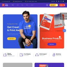 Print Shop Website Design with Free VPS Web Hosting and Installation