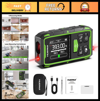 Dual Laser Measuring Tool 393ft - Rechargeable, Magnetic, Angle Sensor, 5Y Warra