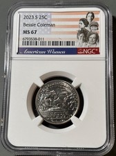 2023 S Bessie Coleman Quarter 25c  NGC MS 67 American Women