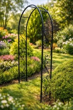 Arran Metal Garden Arch Rose Archway Plant Support Arbour