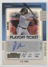 2021 Panini Contenders Prospect 2 Playoff Ticket /18 JD Orr #PT2-JO Auto nd3